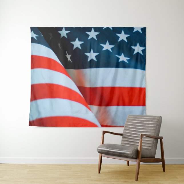 Tapiz Bandera estadounidense de los Estados Unidos Blanc (In situ (horizontal))