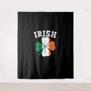 Tapiz Bandera irlandesa Shamrock St Patrick Day Vintage