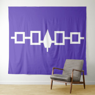 Tapiz Bandera iroquesa Cinturón de Wampum