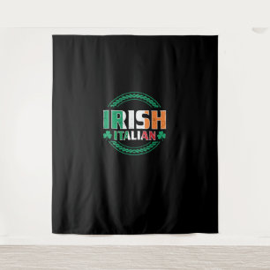 Tapiz Bandera italiana irlandesa mitad irlandesa mitad i