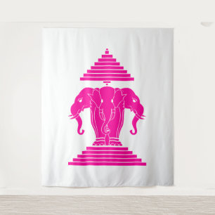 Tapiz Bandera lao / Laos Erawan elefante de tres cabezas
