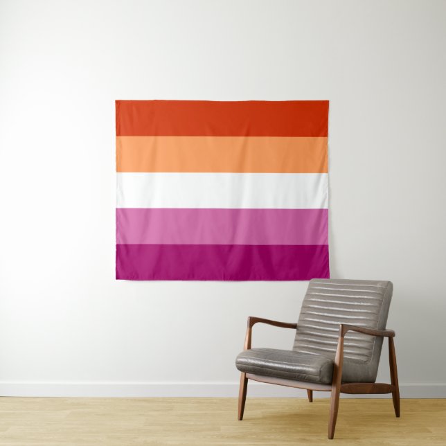 Tapiz Bandera lesbiana 50 x 60 (In situ (horizontal))