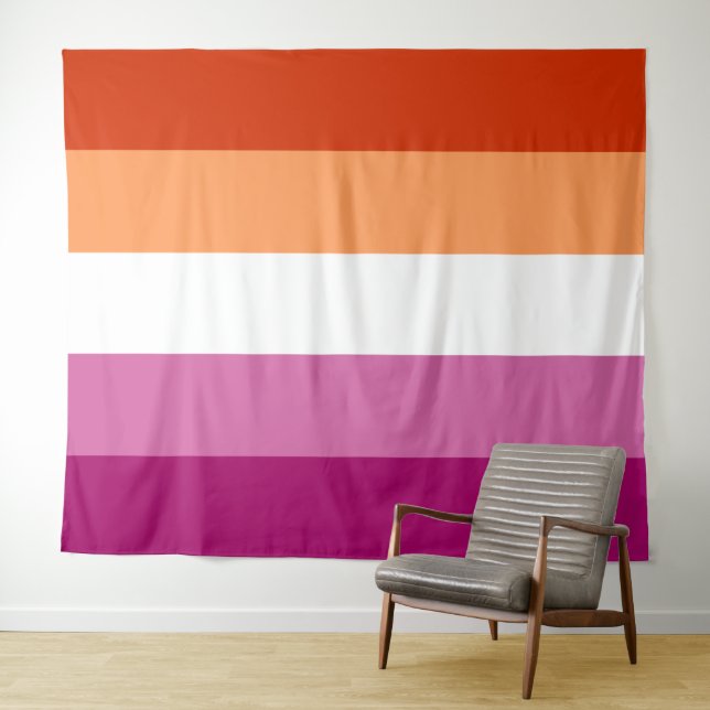 Tapiz Bandera lesbiana extra grande LGBT (In situ (horizontal))