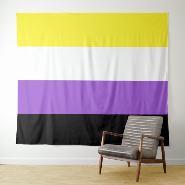 Tapiz Bandera no binaria extra grande LGBT (In situ (horizontal))