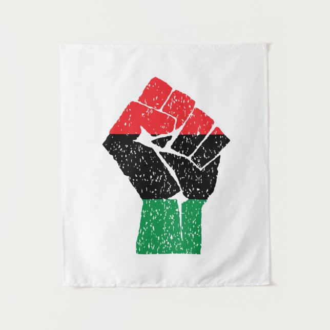 Tapiz Bandera panafricana Puño, historia negra afroameri (Anverso)
