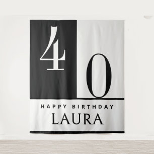 Tapiz Bandera personalizada con nombre y edad, cumpleaño