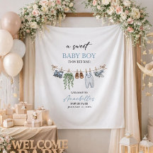 Bandera Personalizada para Baby Shower de Niño Dul