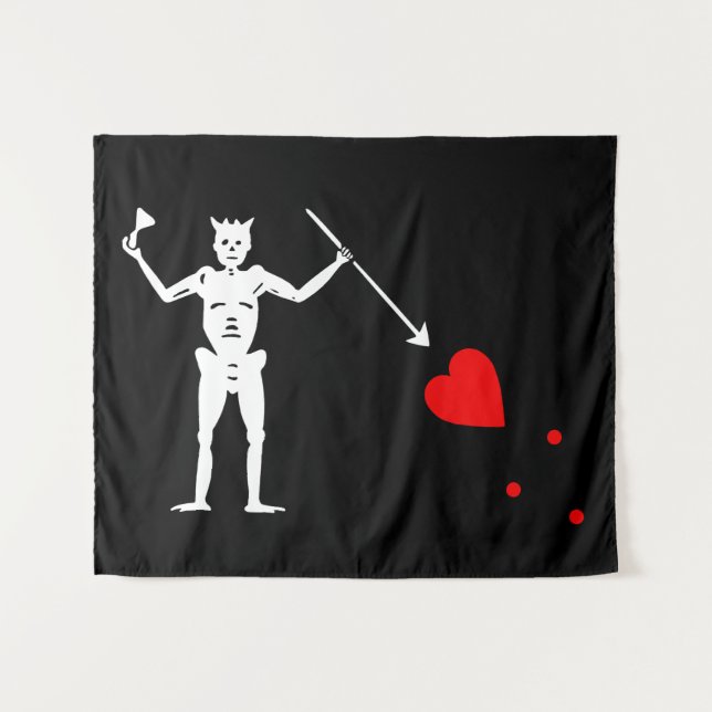 Tapiz Bandera pirata de barba negra (Anverso (horizontal))