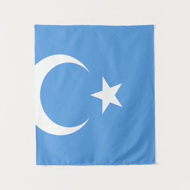 Tapiz Bandera uigur del Turkestán oriental (Anverso)