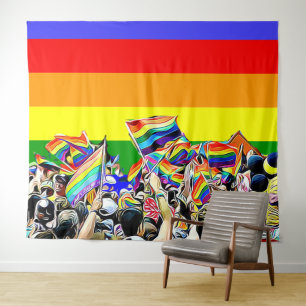 Tapiz Banderas de arcoiris de pancarta del Orgullo LGBT