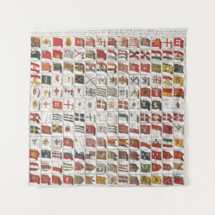 Tapiz Banderas Náuticas Antiguas del Mundo Póster