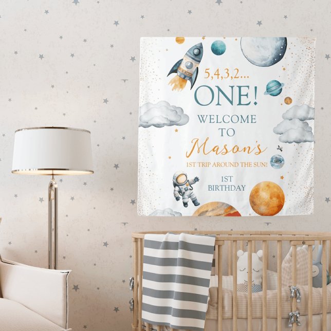 Tapiz Banner de bienvenida de cumpleaños de Space Explor (Subido por el creador)