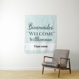 Tapiz Banner de bienvenida impreso con nombre de clase