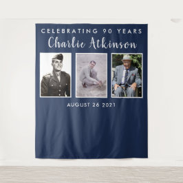 Tapiz banner de fondo de collage de fotos del 90 cumplea