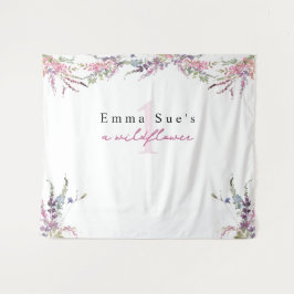 Tapiz Banner de fondo del cumpleaños floral primavera