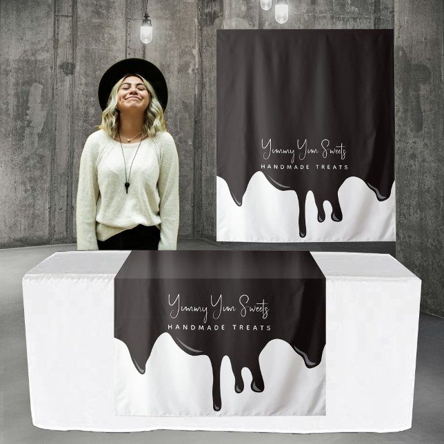 Tapiz Banner de la Runner de la mesa de negocios de choc (Melting Chocolate Business Table Runner Banner Tapestry)