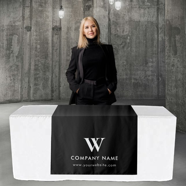 Tapiz Banner de personalizado Business Table Runner Bann (Custom Business Table Runner Banner Modern Black Tapestry)