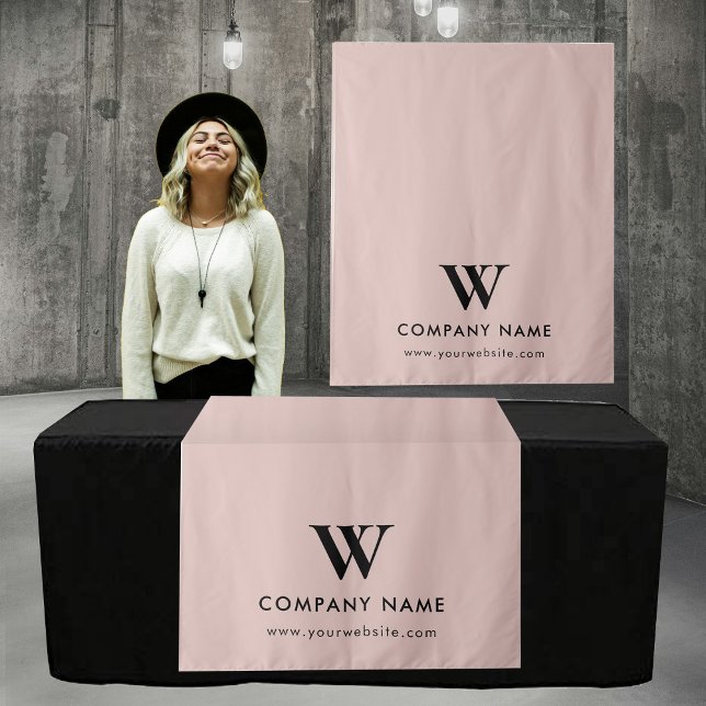 Tapiz Banner de personalizado Business Table Runner de P (Custom Business Table Runner Banner Modern Pink Tapestry)