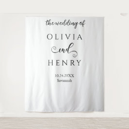 Tapiz Banner elegante Boda blanco minimalista