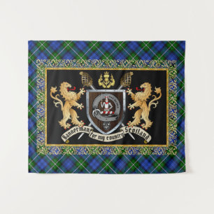 Tapiz Bannerman Clan Badge & Motto con Leones