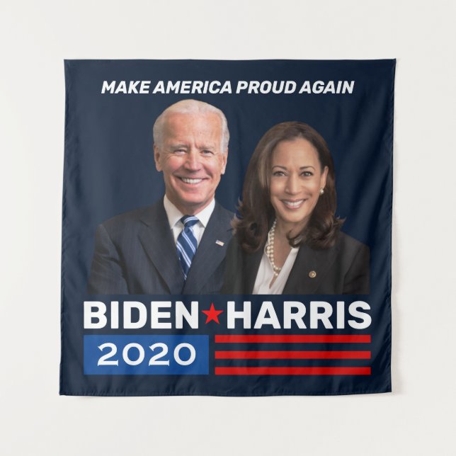 Tapiz Banners de la campaña azul Biden Harris 2020 (Anverso)