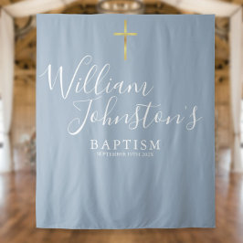 Tapiz Baptism Christening Dusty Blue Photo Backout