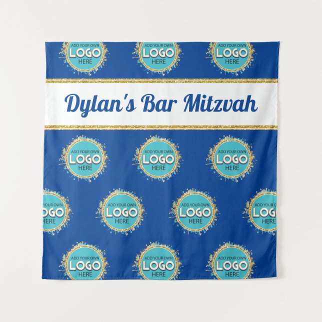 Tapiz Bar Mitzvah de Step & Repeat AGREGA TU LOGO Fondo (Anverso)