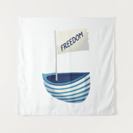 Tapiz Barco de la libertad náutica