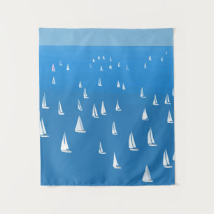 Tapiz Barcos de vela en el mar azul profundo - Regatta