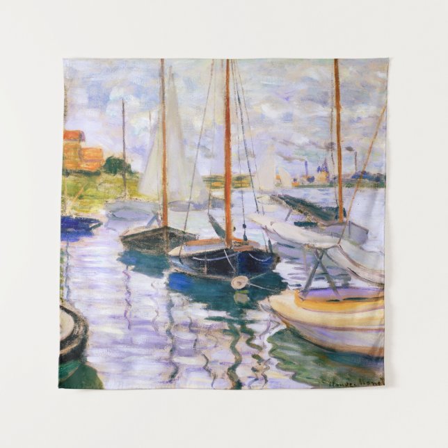 Tapiz Barcos de vela en el Sena del Petit Claude Monet (Anverso)