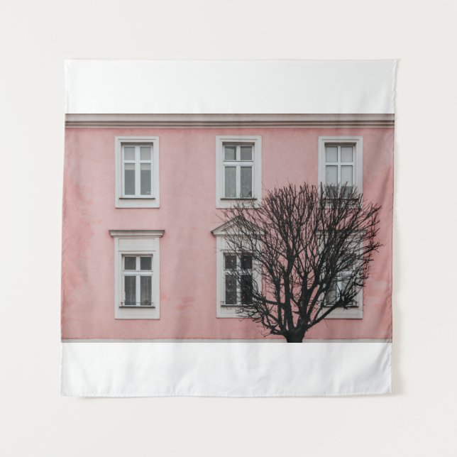 TAPIZ BARE TREE IN FRONT OF PINK BUILDING (Anverso)