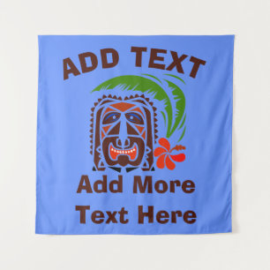 Tapiz Barra de Tiki de Hawái, añadir texto, Tapestry