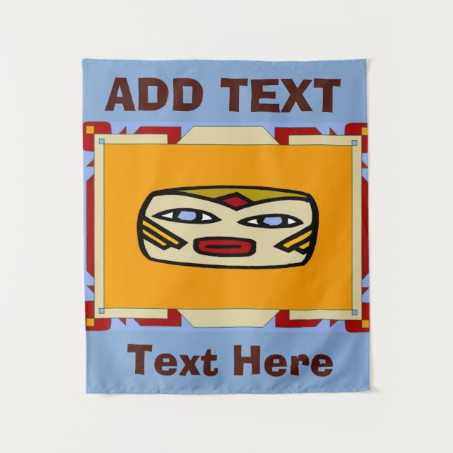 Tapiz Barra de Tiki de Hawái, añadir texto, Tapestry (Anverso)