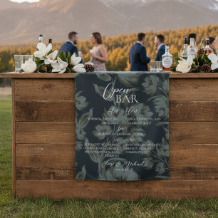 Tapiz Barra Libre y Bebida Signature Marrón Floral Boda