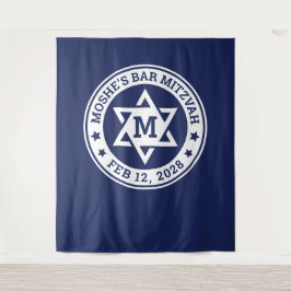 Tapiz Barra mitzvah Estrella de David azul cualquier mon