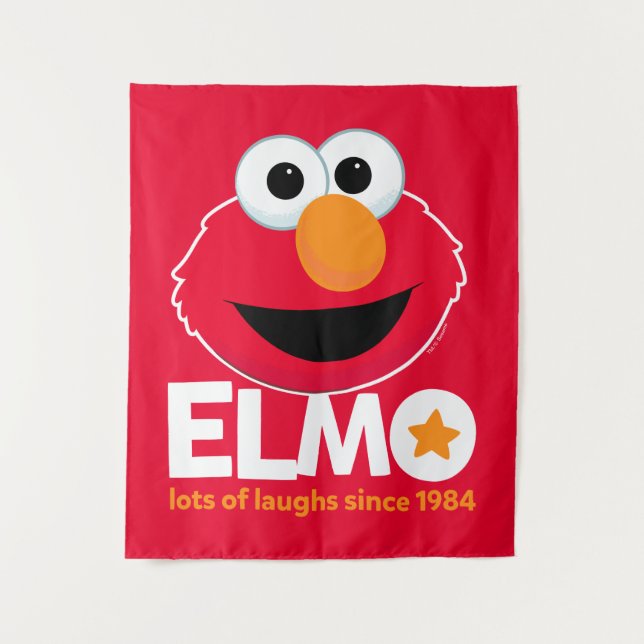 Tapiz Barrio Sésamo | Elmo Lots of Laughs Desde 1984 (Anverso)