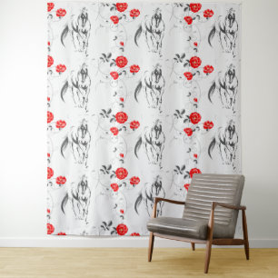 Tapiz barroco de caballos