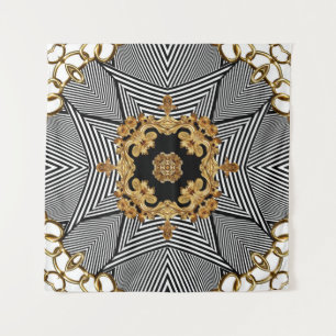 Tapiz Barroco dorado: Ornamento elegante de las cadenas