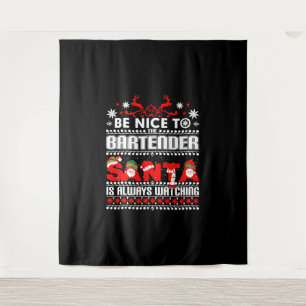 Tapiz Bartender Navidades feos suéter regalo Funny Barte
