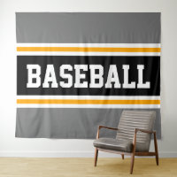 BASEBALL Sporty Gray Black Yellow Carreras Stripes
