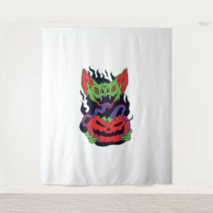 Tapiz Bat Halloween - Calabaza de Halloween con vampiros