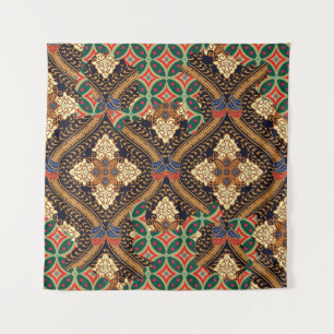 Tapiz Batik indonesio basado en plantas: Patrones distin