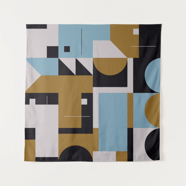 Tapiz Bauhaus composition artwork made with abstract ele (Anverso)