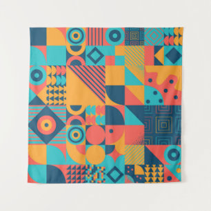 Tapiz Bauhaus Retro: música geométrica de los años 70