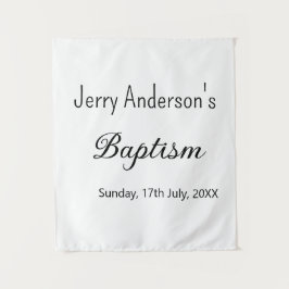 Tapiz Bautismo católico niños modernos simple QR mínimo