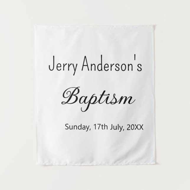 Tapiz bautizo católico niños moderno simple QR minimalis (Anverso)