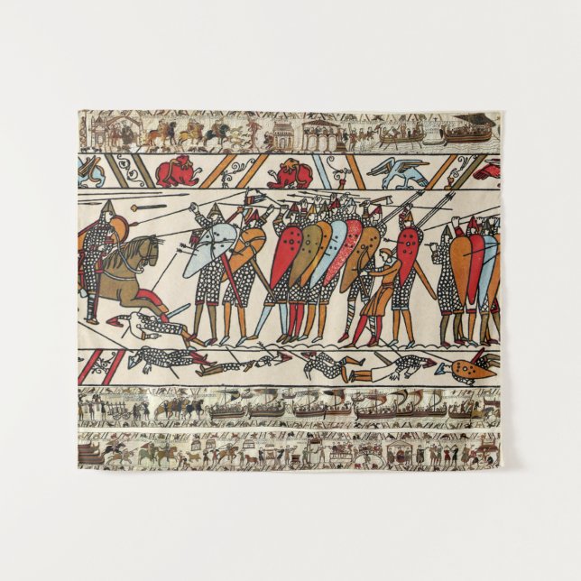 TAPIZ BAYEUX, BATALLA DE LA TAPESTRÍA DE LOS ATAQUES DE  (Anverso (horizontal))