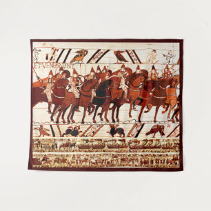 TAPIZ BAYEUX TAPESTRY NORMAN ARMY, KNIGHTS HORSEBACK