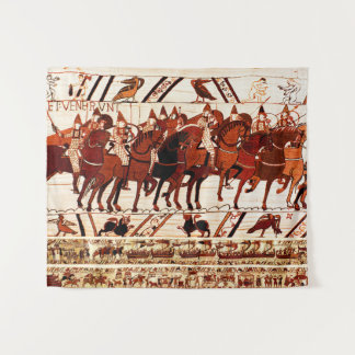 TAPIZ BAYEUX TAPESTRY NORMAN ARMY, KNIGHTS HORSEBACK