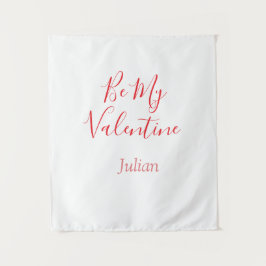 Tapiz Be my valentine red name elegant love couple 